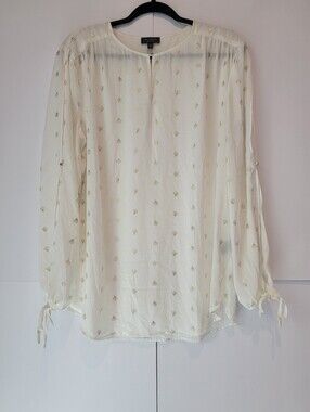 The Limited Collection Ivory Gold Metallic Leaf Print Blouse XL